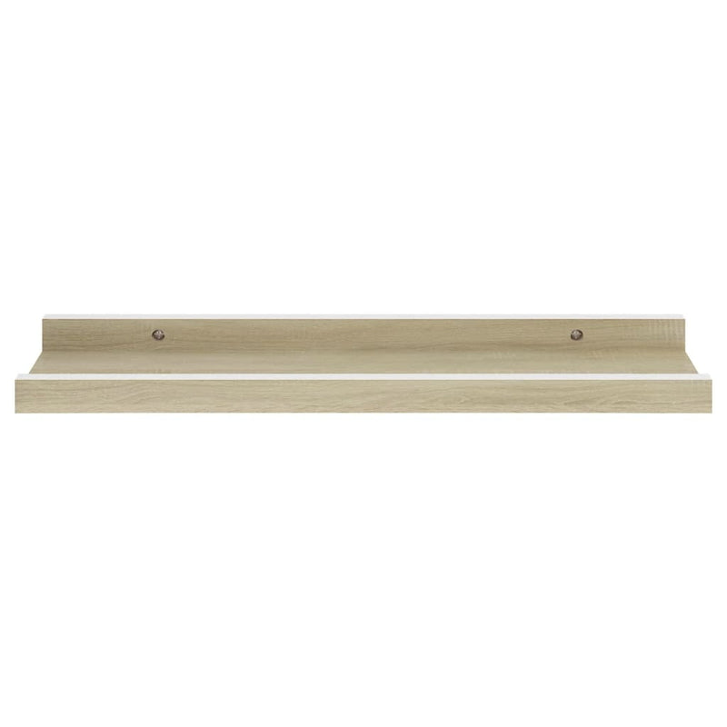 vidaXL 4 db fehér és sonoma tölgy színű fali polc 40 x 9 x 3 cm