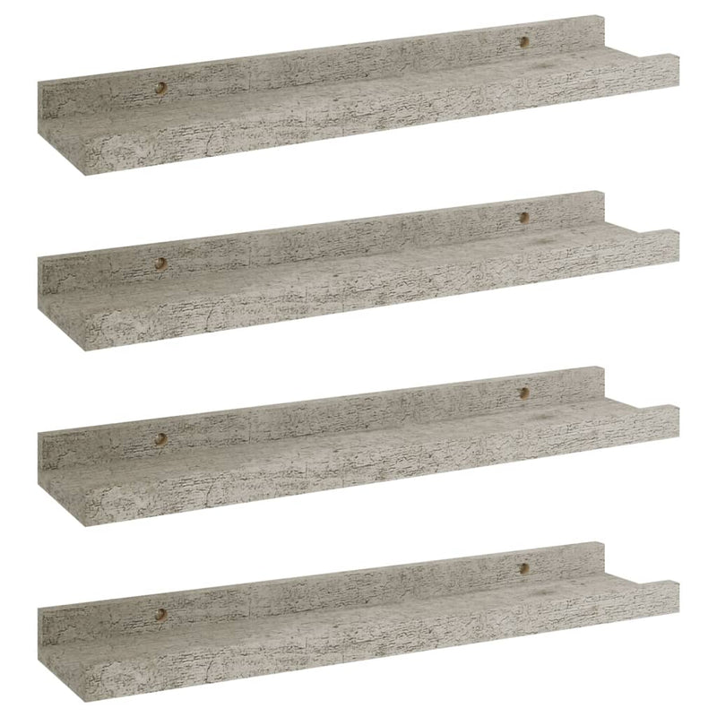vidaXL 4 db betonszürke fali polc 40 x 9 x 3 cm