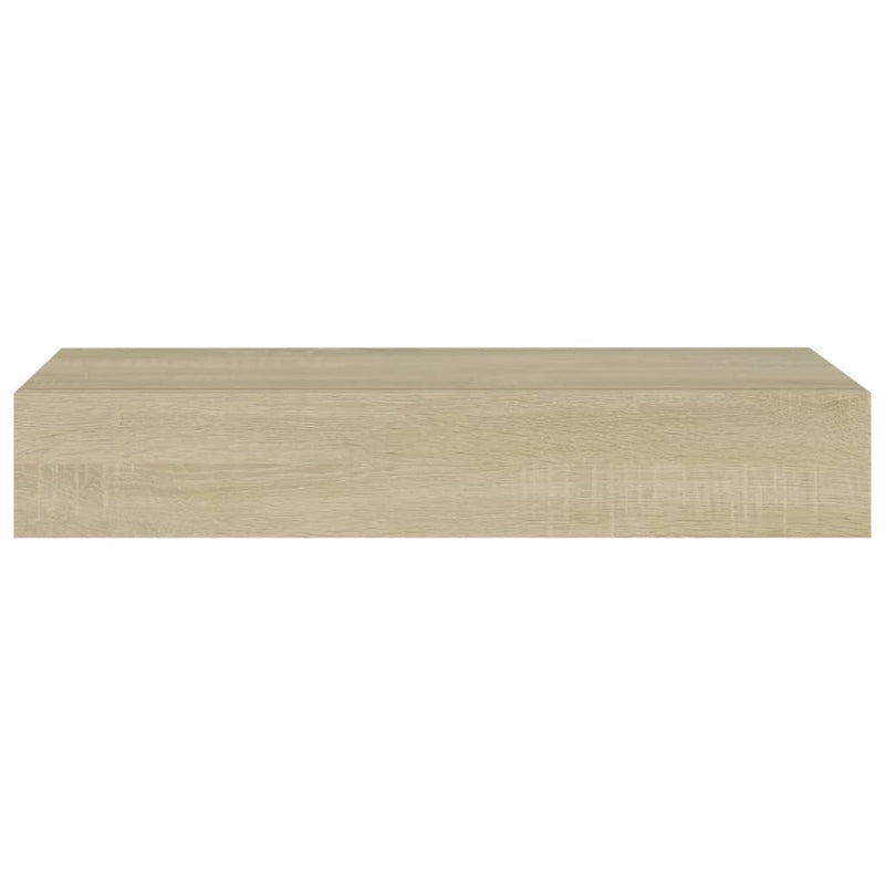 vidaXL tölgyszínű MDF falra szerelhető fiókos polc 60 x 23,5 x 10 cm