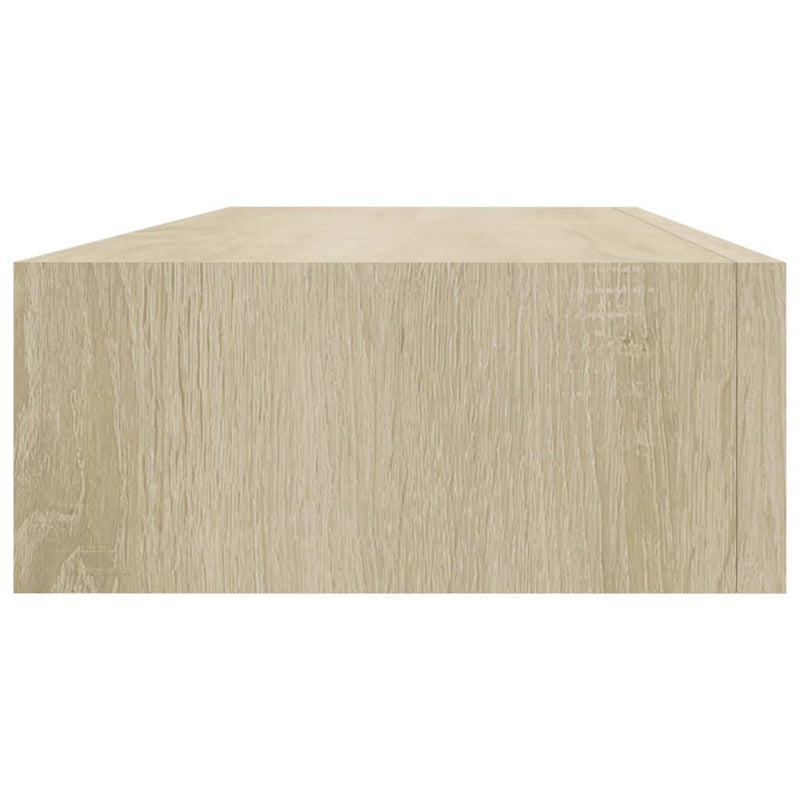 vidaXL tölgyszínű MDF falra szerelhető fiókos polc 60 x 23,5 x 10 cm