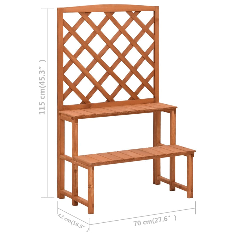 vidaXL tömör fenyőfa rácsos virágtartó állvány 70 x 42 x 115 cm