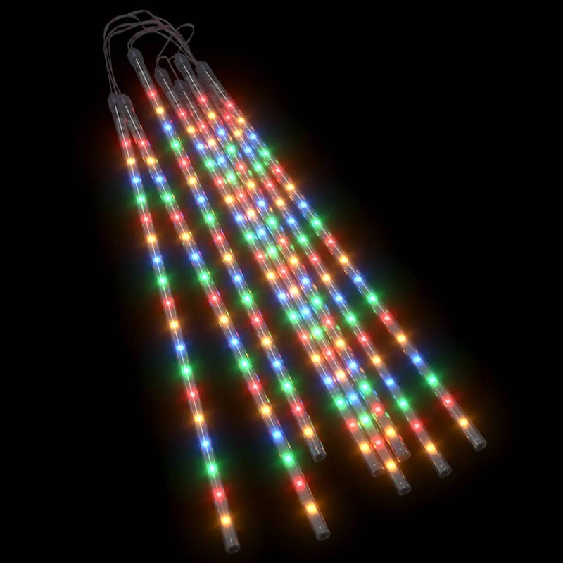 vidaXL 8 db 288 LED-es színes bel-/kültéri meteor fényfüzér 50 cm