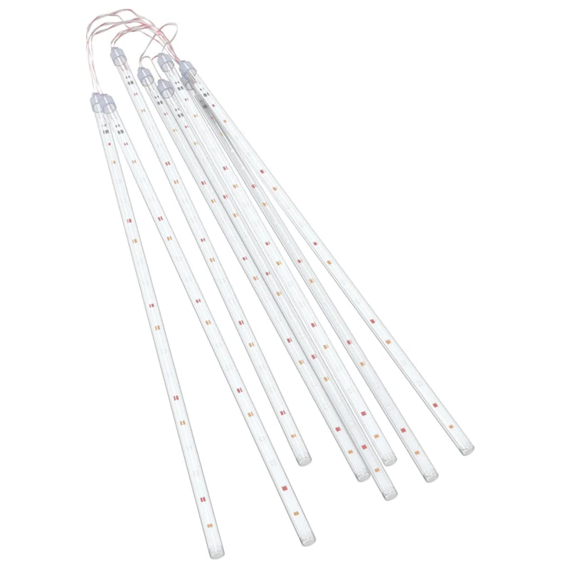 vidaXL 8 db 288 LED-es színes bel-/kültéri meteor fényfüzér 50 cm