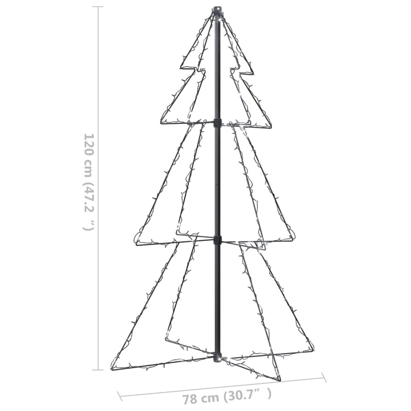 vidaXL 160 LED-es beltéri/kültéri kúp alakú karácsonyfa 78 x 120 cm