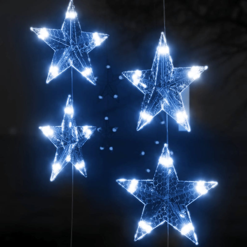 vidaXL 8 funkciós csillagdíszes fényfüggöny 200 kék LED-del