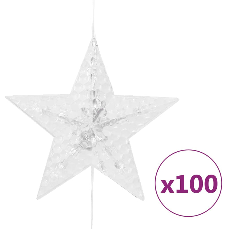 vidaXL 8 funkciós csillagdíszes fényfüggöny 500 hideg fehér LED-del