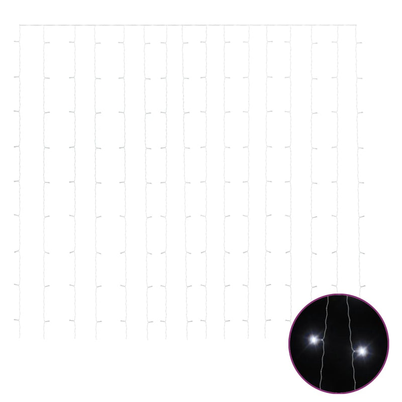 vidaXL 8 funkciós hideg fehér fényfüggöny 300 LED-del 3 x 3 m