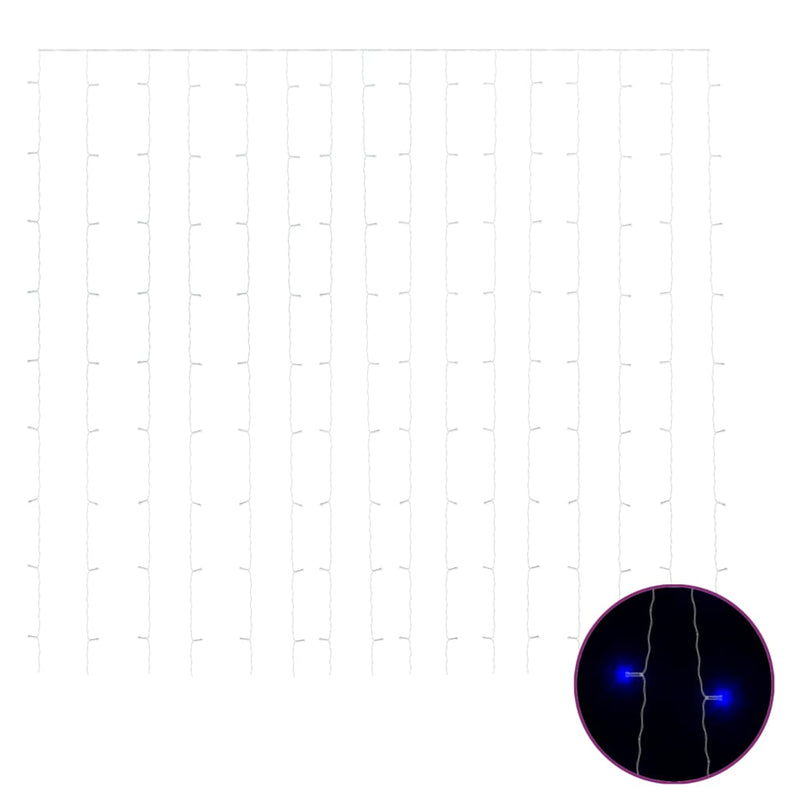 vidaXL 8 funkciós kék fényfüggöny 300 LED-del 3 x 3 m