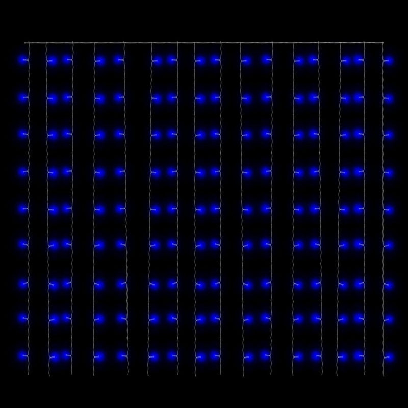 vidaXL 8 funkciós kék fényfüggöny 300 LED-del 3 x 3 m