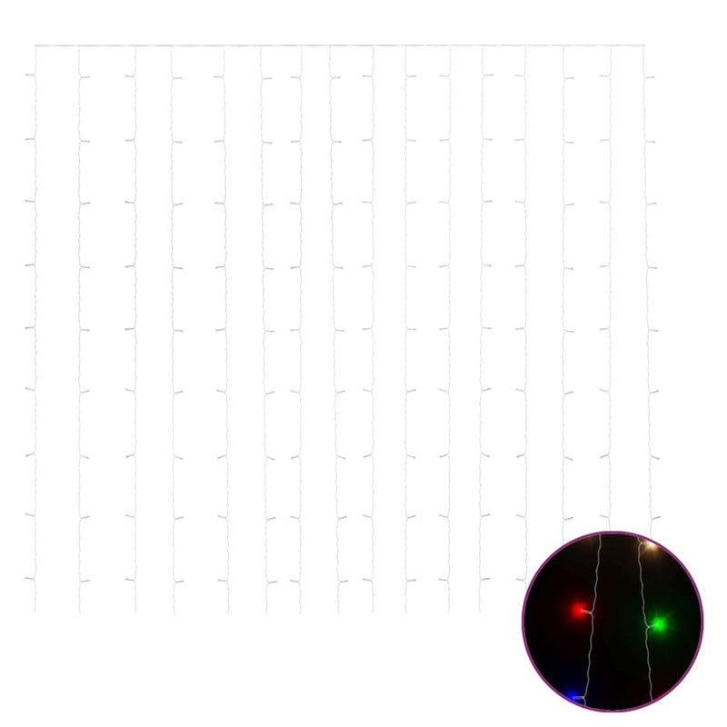 vidaXL 8 funkciós színes fényfüggöny 300 LED-del 3 x 3 m