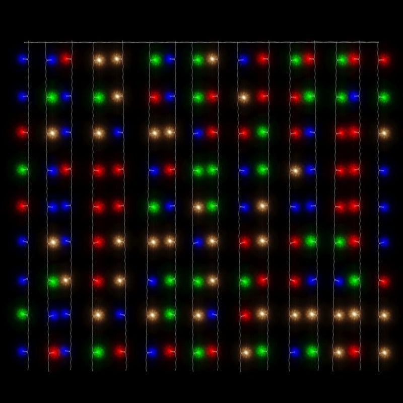 vidaXL 8 funkciós színes fényfüggöny 300 LED-del 3 x 3 m