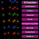 vidaXL 2 db 2x200 LED-es színes bel-/kültéri napelemes fényfüzér