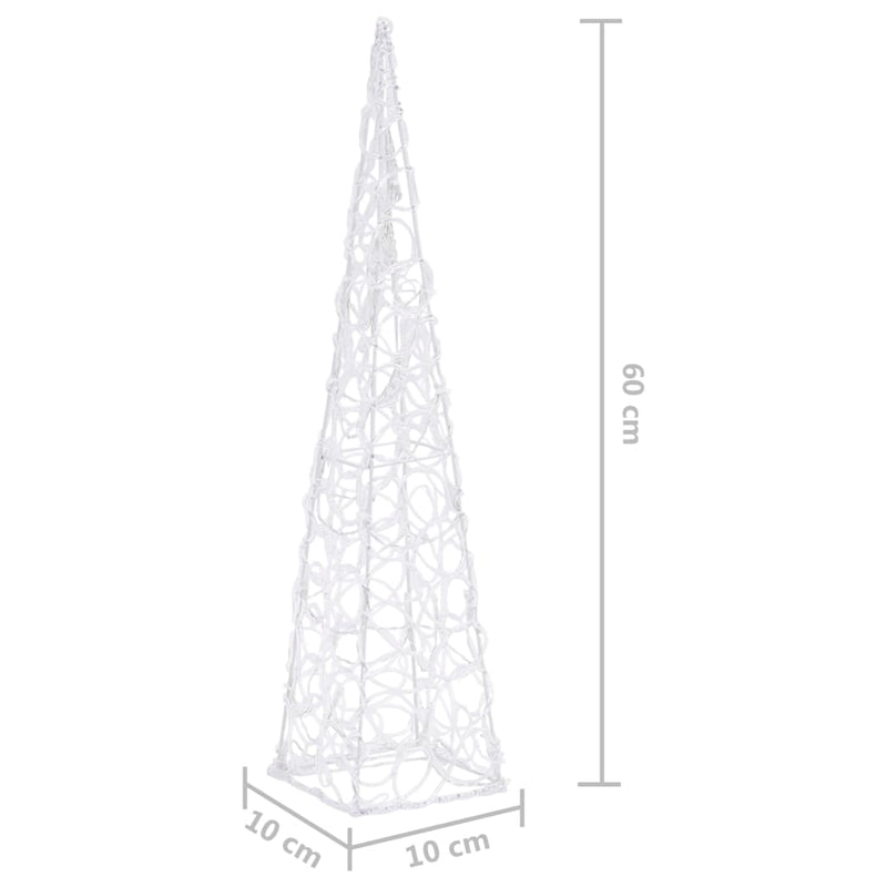 vidaXL dekoratív kék fényű LED-es akril fénykúp 60 cm