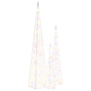 vidaXL többfényű LED-es akril díszfénykúpszett 60/90/120 cm