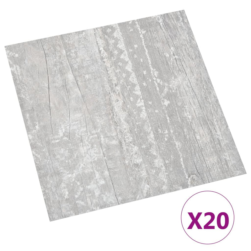 vidaXL 20 db szürke öntapadó PVC padlólap 1,86 m²