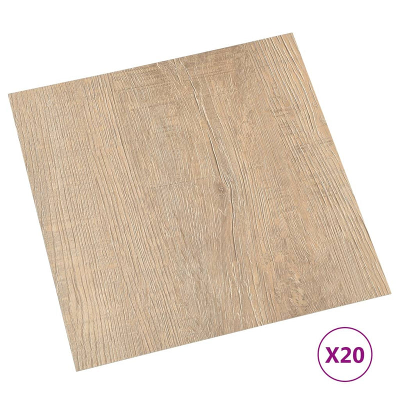 vidaXL 20 db barna öntapadó PVC padlólap 1,86 m²