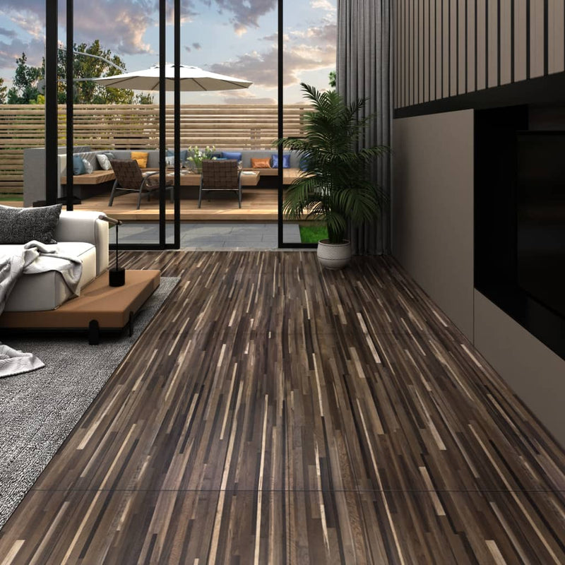 vidaXL csíkos barna 2 mm-es öntapadó PVC padlóburkoló lapok 5,21m²