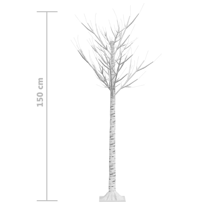 vidaXL 140 LED-es bel-/kültéri meleg fehér fűzfa karácsonyfa 1,5 m