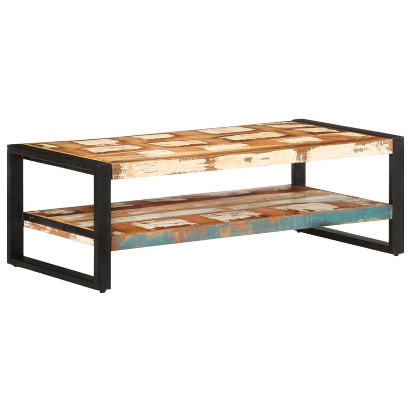 vidaXL tömör újrahasznosított fa dohányzóasztal 120 x 60 x 40 cm