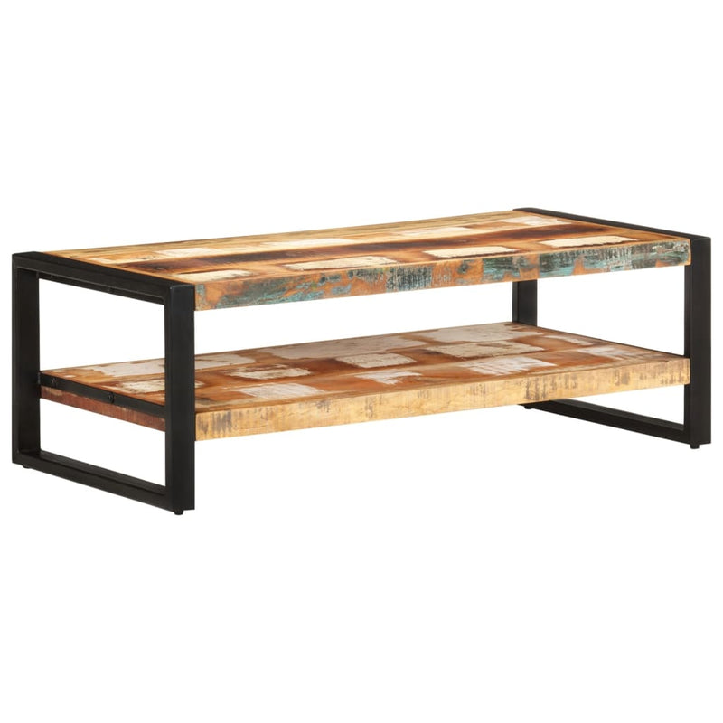 vidaXL tömör újrahasznosított fa dohányzóasztal 120 x 60 x 40 cm