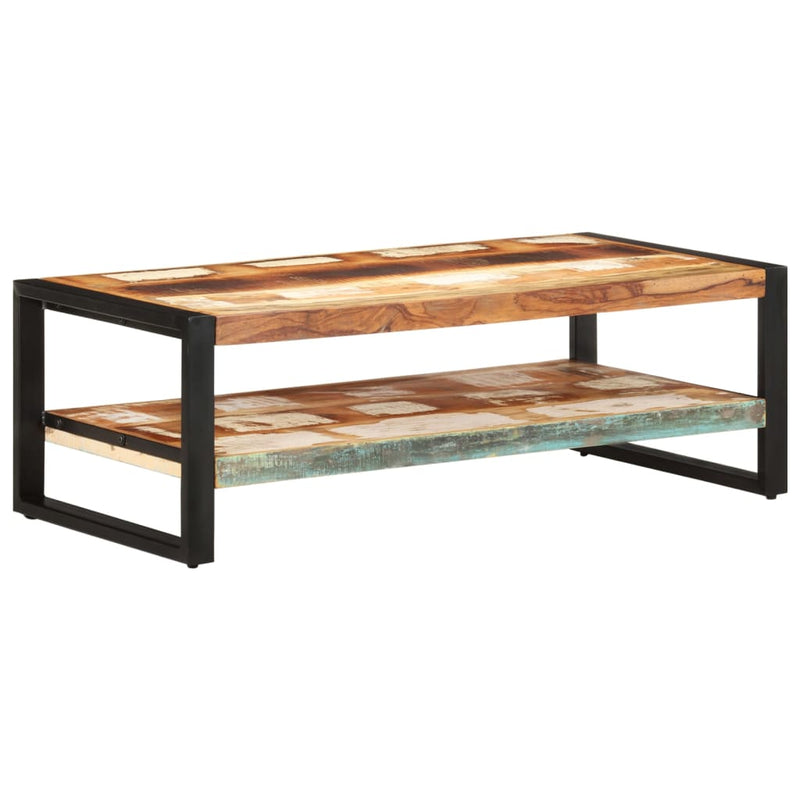 vidaXL tömör újrahasznosított fa dohányzóasztal 120 x 60 x 40 cm