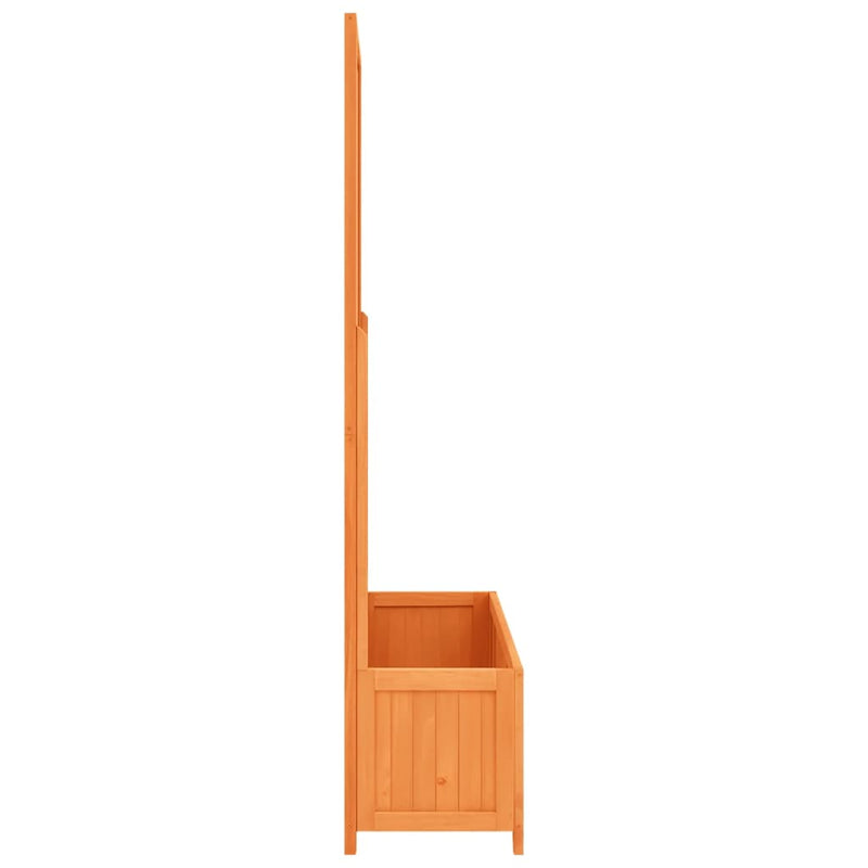 vidaXL barna tömör fenyőfa rácsos kerti ültetőláda 70 x 30 x 135 cm