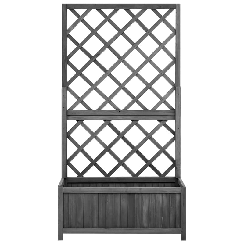 vidaXL fekete tömör fenyőfa rácsos kerti ültetőláda 70 x 30 x 135 cm