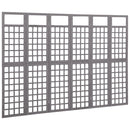 vidaXL 6 paneles szürke fenyőfa térelválasztó/lugasrács 242,5 x 180 cm