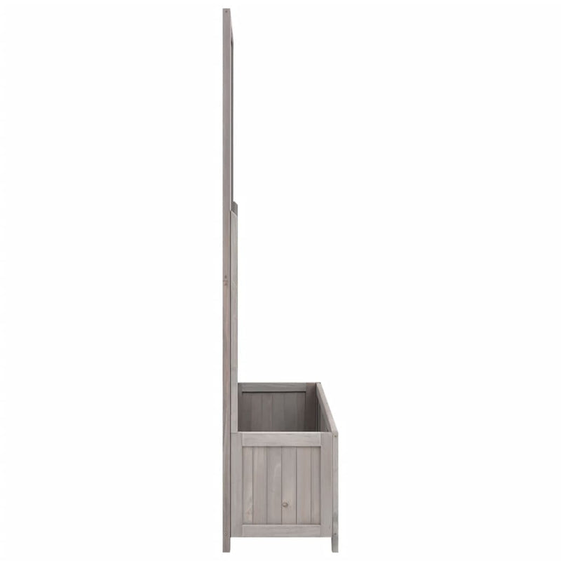 vidaXL szürke tömör fenyőfa rácsos kerti ültetőláda 70 x 30 x 135 cm