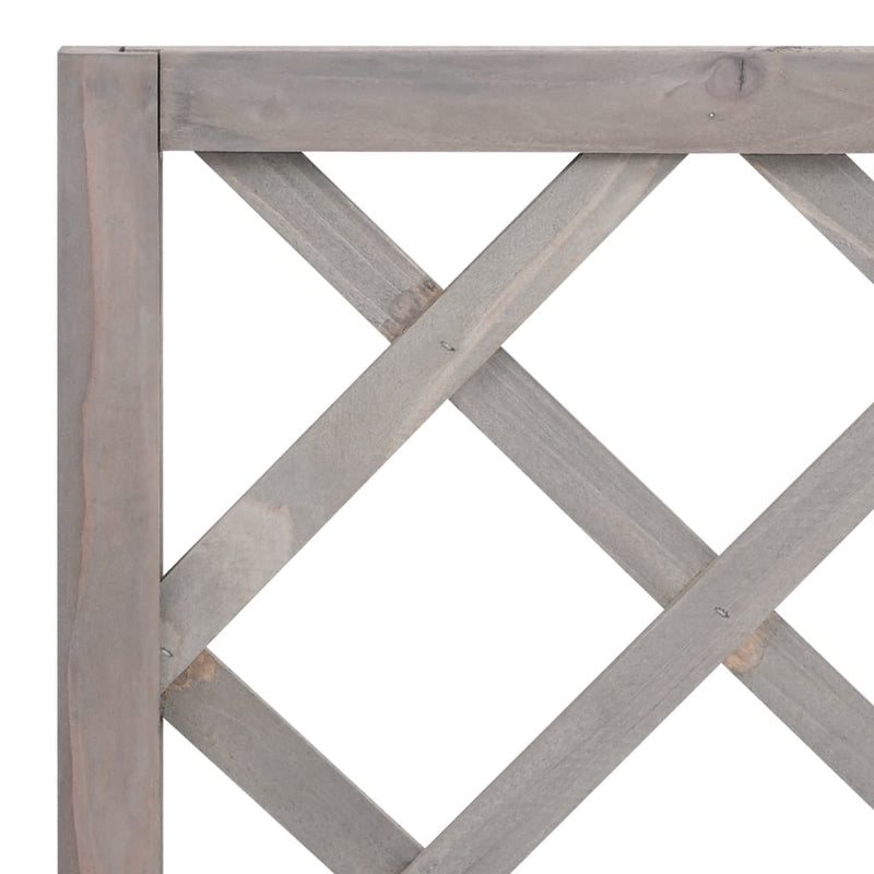 vidaXL szürke tömör fenyőfa rácsos kerti ültetőláda 70 x 30 x 135 cm