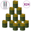 vidaXL 24 db lángmentes meleg fehér LED-es gyertya távirányítóval