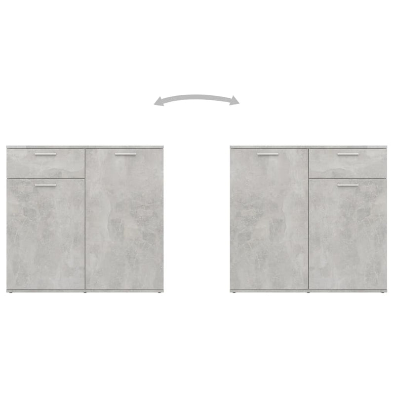 vidaXL betonszürke szerelt fa tálalószekrény 160 x 36 x 75 cm