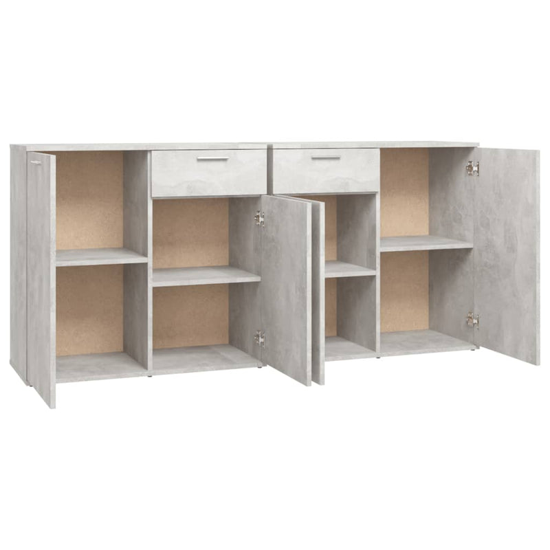 vidaXL betonszürke szerelt fa tálalószekrény 160 x 36 x 75 cm