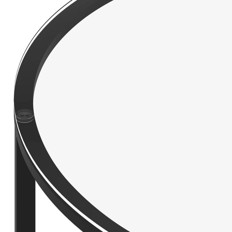 vidaXL fekete-átlátszó edzett üveg dohányzóasztal 70 cm