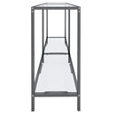 vidaXL átlátszó edzett üveg tálalóasztal 140 x 35 x 75,5 cm