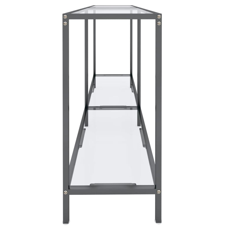 vidaXL átlátszó edzett üveg tálalóasztal 140 x 35 x 75,5 cm