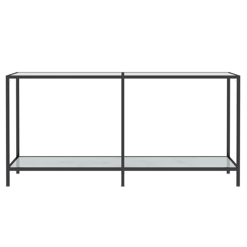 vidaXL fehér edzett üveg tálalóasztal 160 x 35 x 75,5 cm