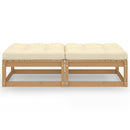 vidaXL 2 db tömör fenyőfa kerti lábtartó párnákkal