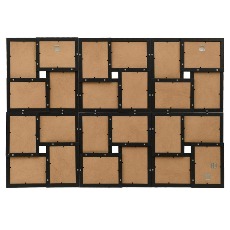 vidaXL fekete MDF fényképkeretszett 24 db 13 x 18 cm-es képhez