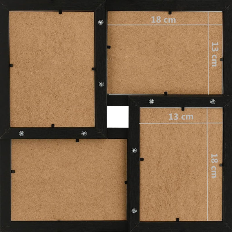 vidaXL fekete MDF fényképkeretszett 24 db 13 x 18 cm-es képhez