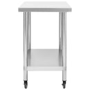 vidaXL rozsdamentes acél konyhai munkaasztal kerekekkel 100x45x85 cm
