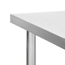 vidaXL rozsdamentes acél konyhai munkaasztal kerekekkel 100x45x85 cm