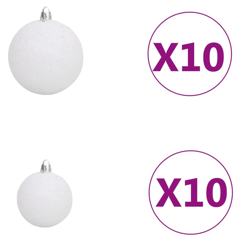 vidaXL zöld normann műfenyő LED-fényekkel és gömbszettel 240 cm