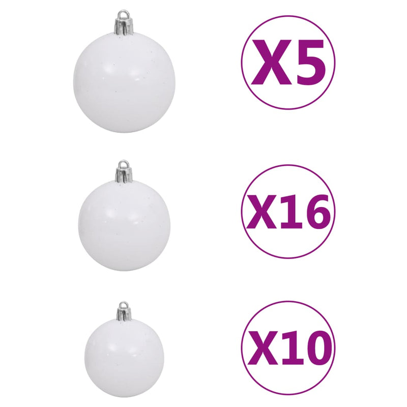 vidaXL zöld normann műfenyő LED-fényekkel és gömbszettel 240 cm