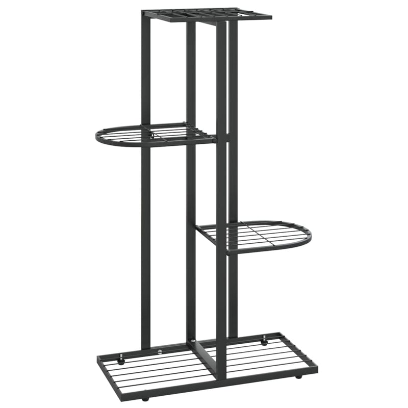 vidaXL fekete 4 szintes acél virágtartó állvány 43 x 22 x 76 cm