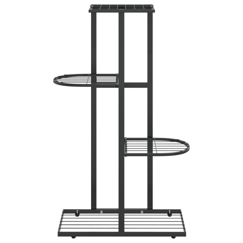 vidaXL fekete 4 szintes acél virágtartó állvány 43 x 22 x 76 cm