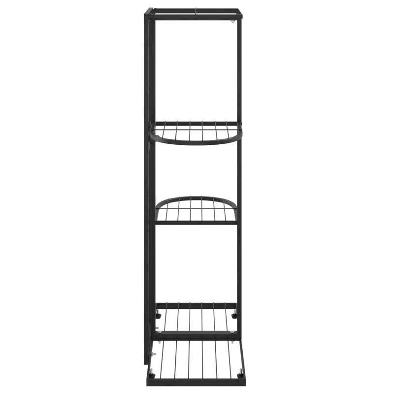 vidaXL fekete 4 szintes acél virágtartó állvány 43 x 22 x 76 cm