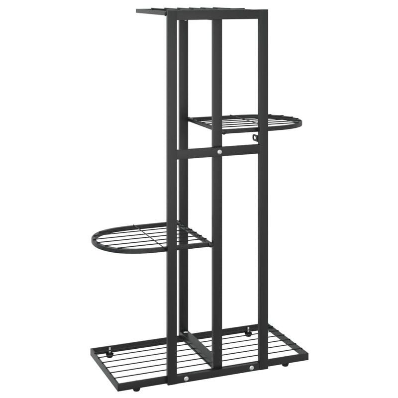 vidaXL fekete 4 szintes acél virágtartó állvány 43 x 22 x 76 cm