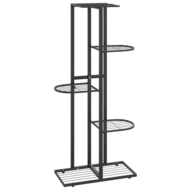 vidaXL fekete 5 szintes acél virágtartó állvány 43 x 22 x 98 cm
