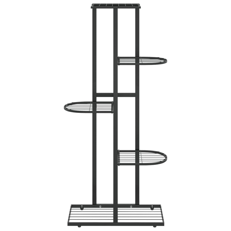 vidaXL fekete 5 szintes acél virágtartó állvány 43 x 22 x 98 cm